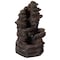 Gardenised Cascading Electric Powered 4-Tier Rock Water with LED Lights Fountain 24" QI004633 - alternate 3